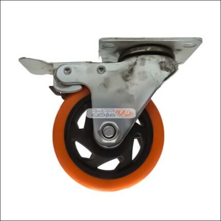 ROUE PLASTIQUE S/M ORANGE Ø 100 MM AVEC FREIN